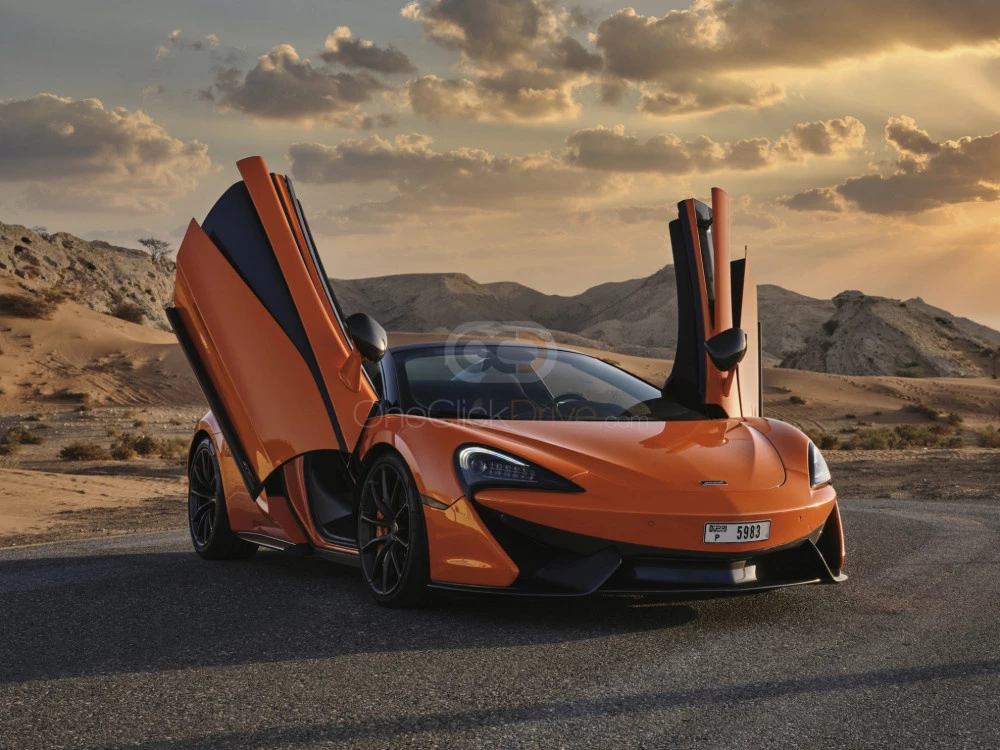 Orange McLaren 570S Spyder 2019 for rent in Abu Dhabi 1